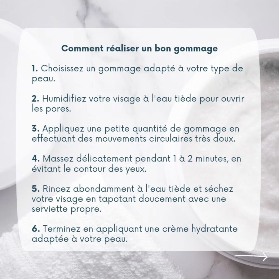 Exfoliation pour peau éclatante