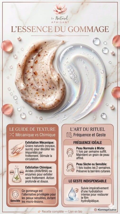 Comparaison gommage et exfoliation