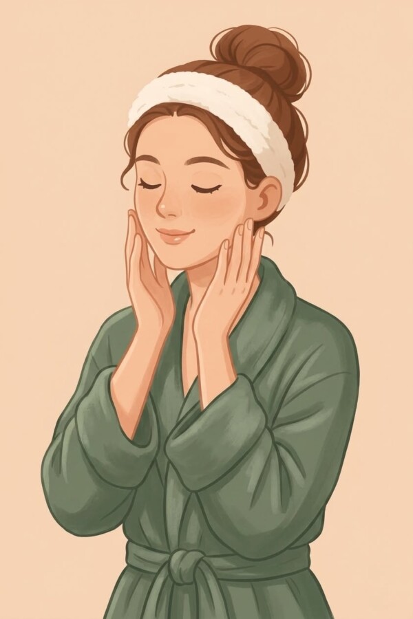 Routine beauté avec gommage